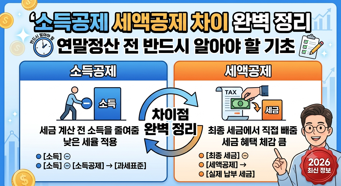 소득공제 세액공제 차이 완벽 정리 | 연말정산 전 반드시 알아야 할 기초