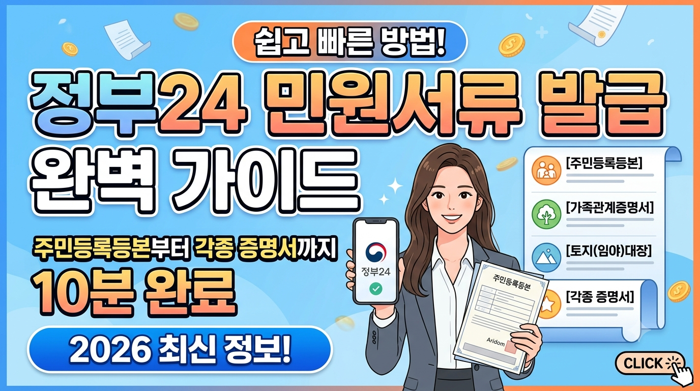 정부24 민원서류 발급 완벽 가이드 | 주민등록등본부터 각종 증명서까지 10분 완료