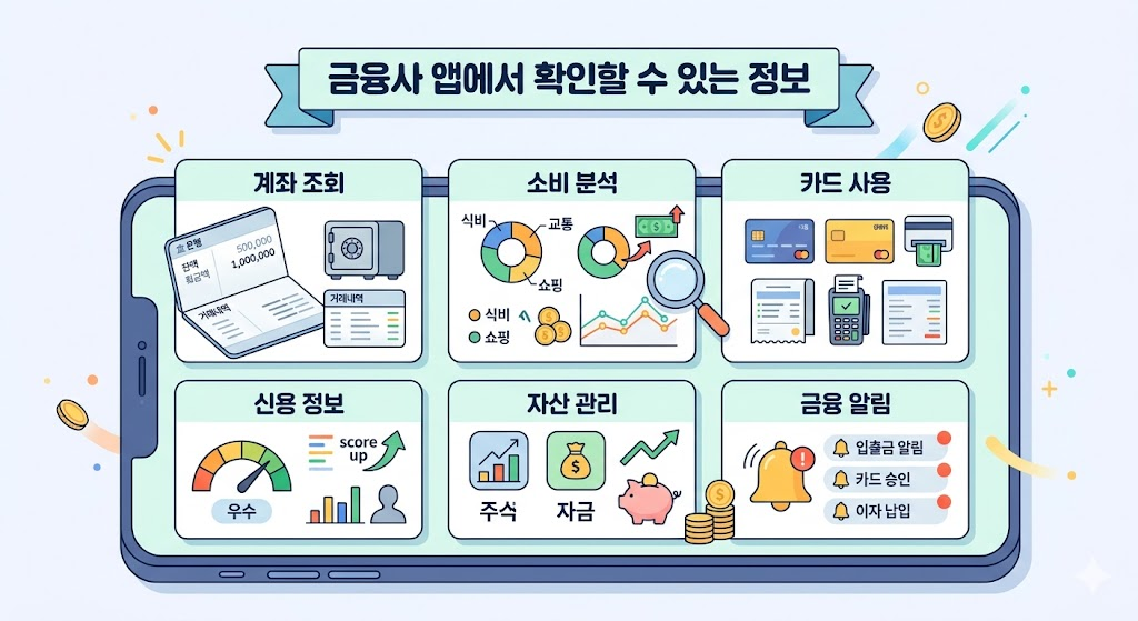 금융사 앱에서 확인할 수 있는 정보