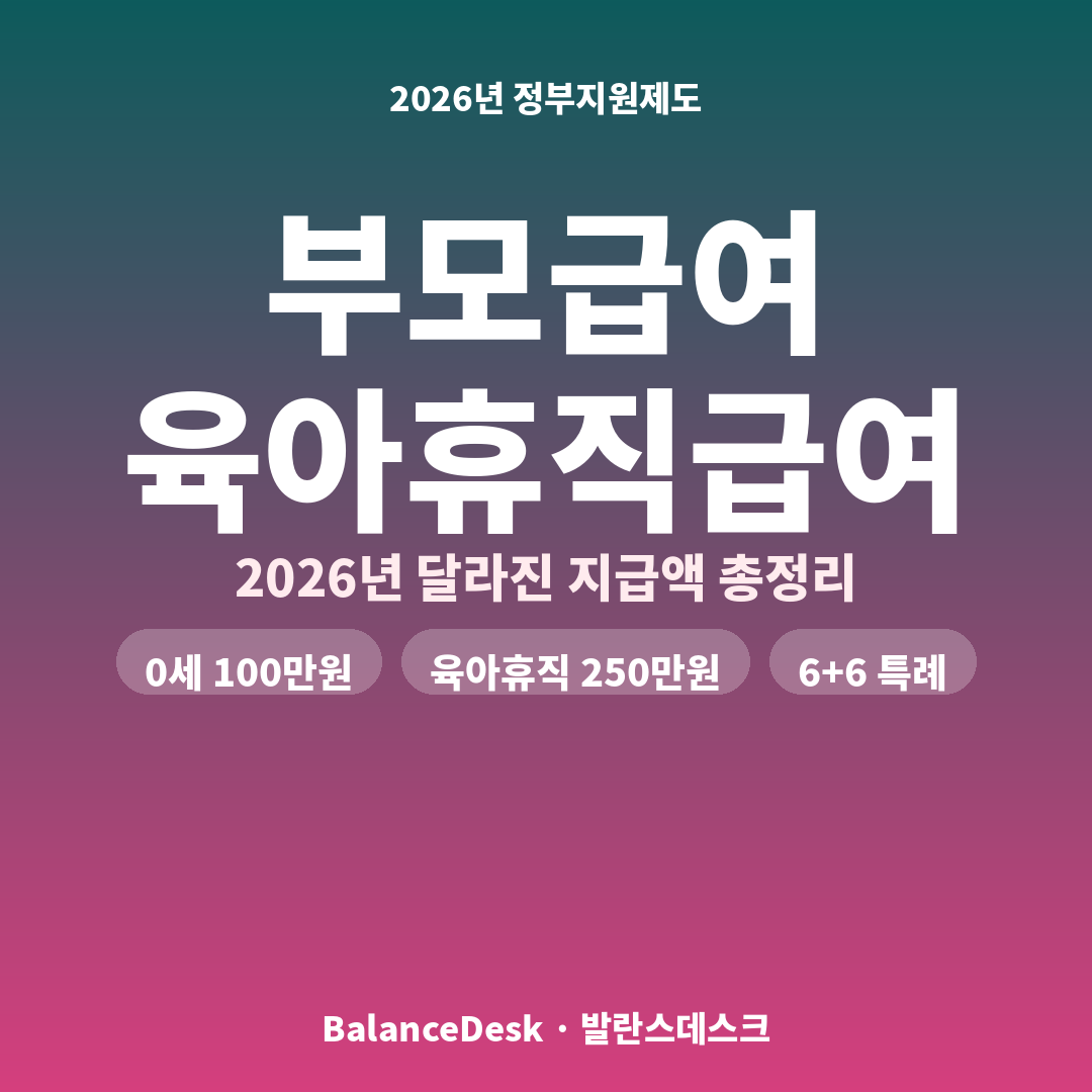 부모급여·육아휴직급여 2026년 변경사항 총정리