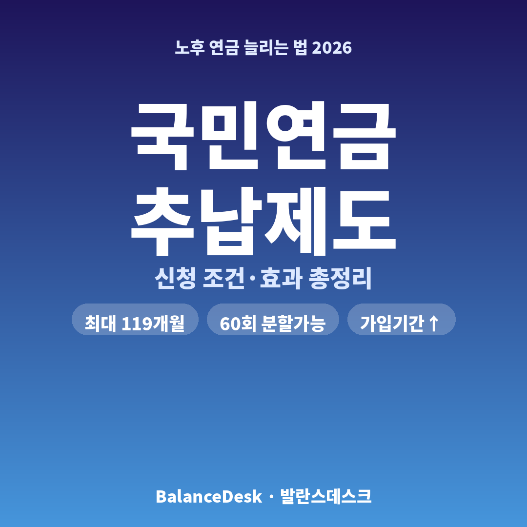국민연금 추납제도 신청 조건과 효과