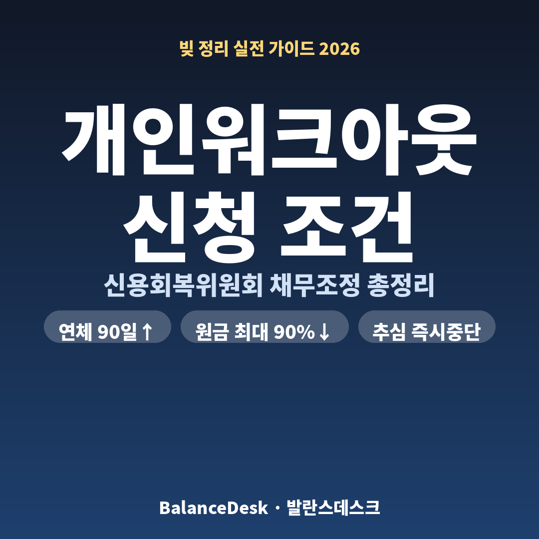 개인워크아웃(신용회복위원회) 신청 조건과 절차 2026