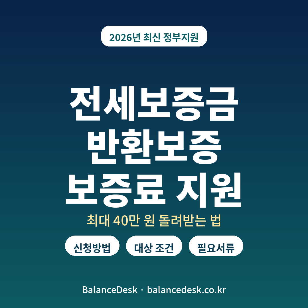 전세보증금 반환보증 보증료 지원