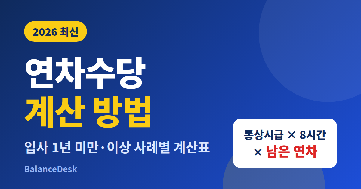 연차수당 계산방법